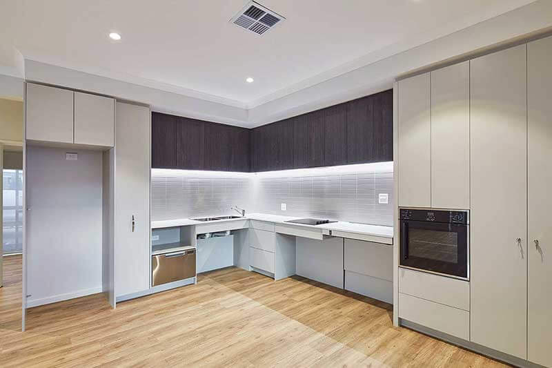 Accessible kitchen in NDIS housing in Perth