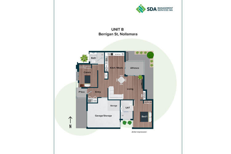 Floor plan for unit b, Berrigan St Nollamara