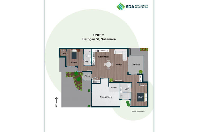 Floor plan for unit c, Berrigan St Nollamara